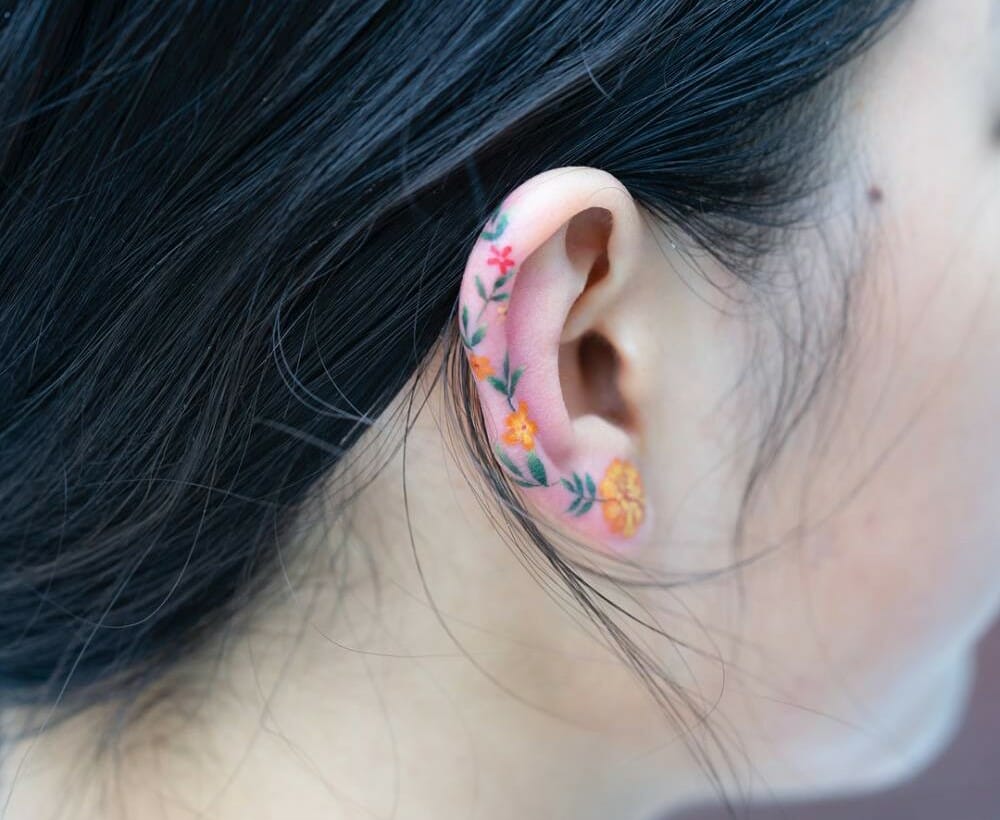 Beautiful Ear Tattoo Designs for Girls in 2022